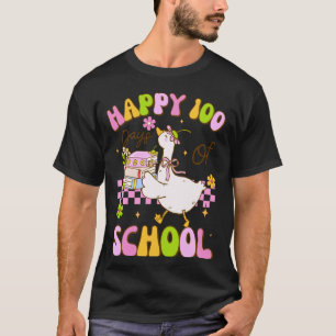 T-shirt 100 Jours d'École Drôle Oie Canard pour Enfants Fi