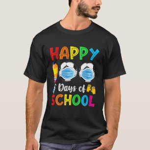 T-shirt 100 Jours D'École Drôle Soccer Masque Visage Profe