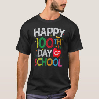 T-shirt 100 Jours D'école Enseignant Et Enfants Heureux 10