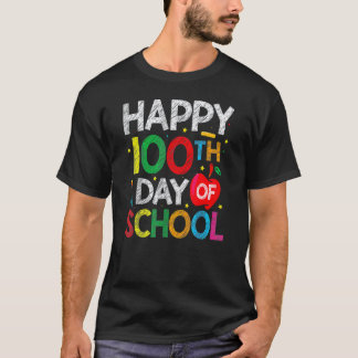 T-shirt 100 Jours D'école Enseignant Et Enfants Heureux 10
