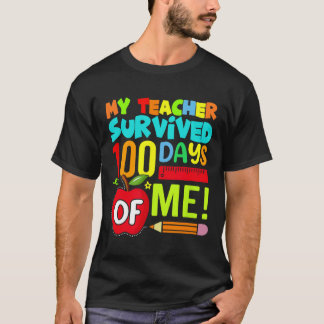 T-shirt 100 jours d'école Enseignant Joyeux 100e jour d'éc