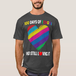 T-shirt 100 jours d'école et l'aimer toujours heureux d'ab