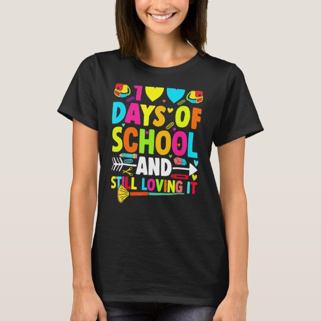 T-shirt 100 Jours D'École Et Toujours Aimer Il Coeur (Devant)