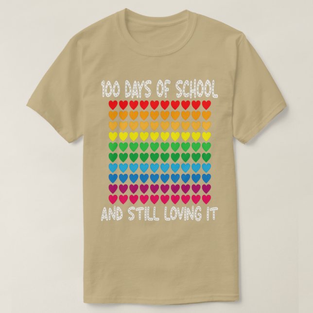T-shirt 100 Jours D'École Et Toujours Aimer It Professeur  (Design devant)