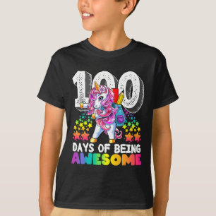 T-shirt 100 Jours D'École Flossing Unicorn Don Pour Filles