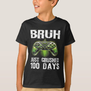 T-shirt 100 Jours D'École Gamer Bruh Garçons Jeu Vidéo Enf