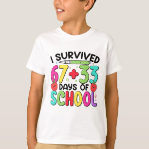 T-shirt 100 jours d'école J'ai survécu 6733
