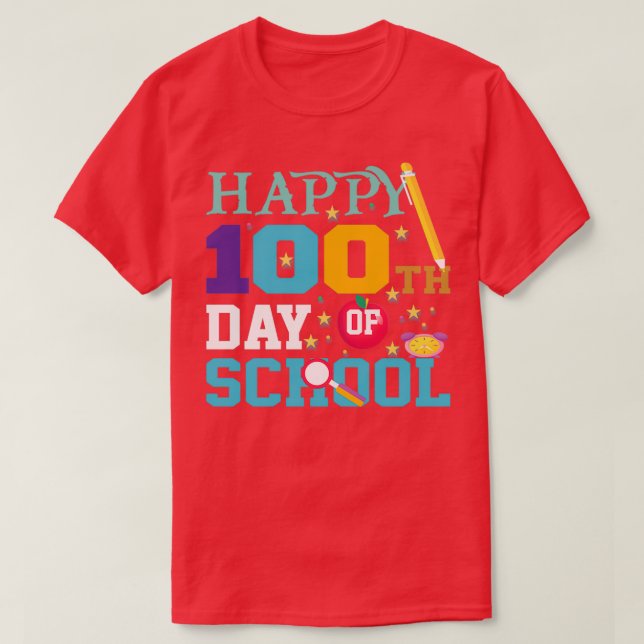 T-shirt 100 Jours D'École Joyeux 100E Jour De TShi Classiq (Design devant)