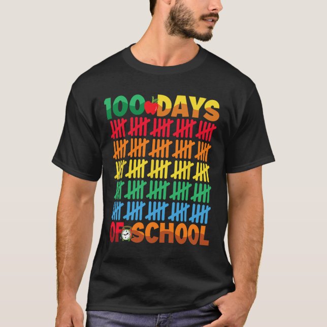 T-shirt 100 Jours D'École Joyeux 100E Jour D'Enseignement (Devant)