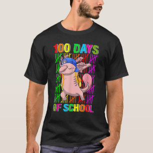 T-shirt 100 Jours d'école mignonne Axolotl Dabbing