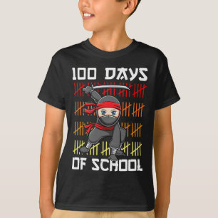 T-shirt 100 Jours D'École Ninja Pour Enfants Garçons Marti