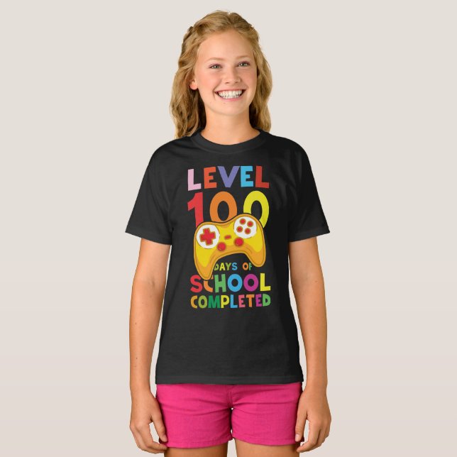 T-shirt 100 jours d'école, niveau 100 jours d'école (Devant entier)