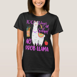 T-shirt 100 Jours D'École No Prob-llama Llama Enseignant 1