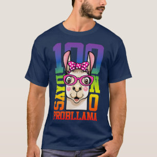 T-shirt 100 Jours D'École Pas De Problème Drôle Lama