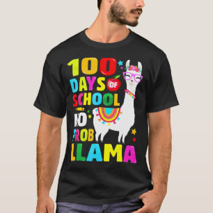 T-shirt 100 Jours D'école Pas De Problème Lama 100ème Jou