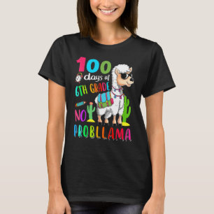 T-shirt 100 Jours D'École Pas De Problème Llama 6E Année T