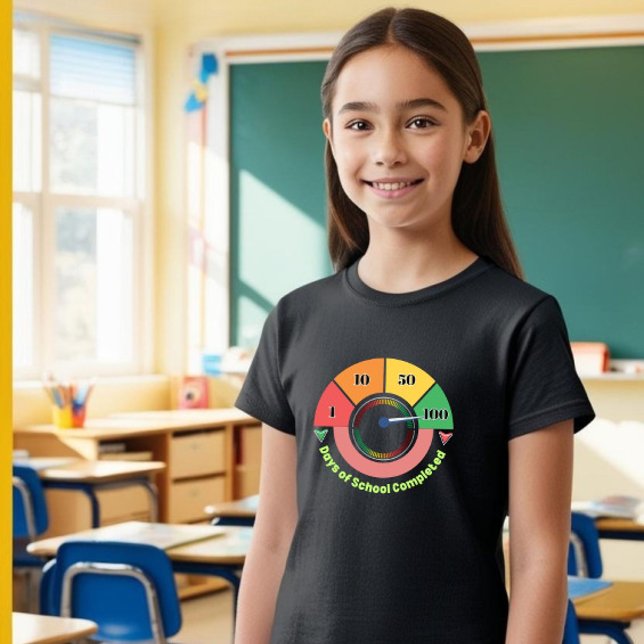 T-shirt 100 jours d'école pour filles (Créateur téléchargé)
