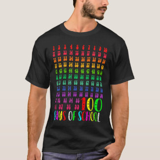 T-shirt 100 Jours d'École Professeur Enfants Math Arc-en-c