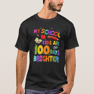 T-shirt 100 Jours D'école Professeur Mes Écoliers Sont Bri