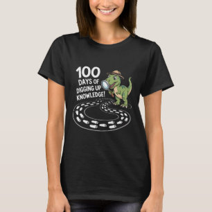 T-shirt 100 Jours d'École T-Rex de Dessin Animé Ludique Pa