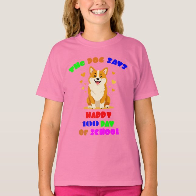 T-shirt 100 Jours d'école : une fête pawsome avec notre (Devant)