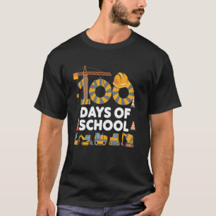 T-shirt 100 Jours D'école Véhicules De Construction Garçon