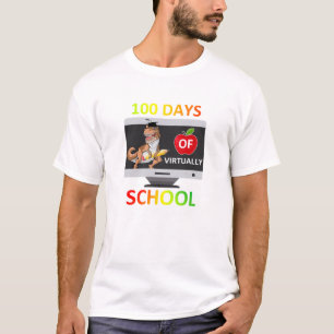 T-shirt 100 Jours D'École Virtuelle 1ère Année Élève Quara