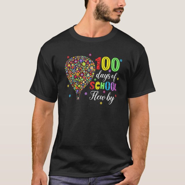 T-shirt 100 Jours D'École Volée Par Chemise Hot Air Balloo (Devant)