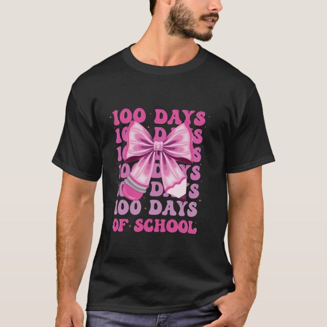 T-shirt 100 Jours d'écolières Coquette Bow 100e Jour de (Devant)