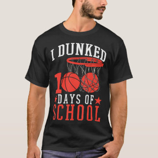 T-shirt 100 Jours D'Enfants De Basketball Scolaire