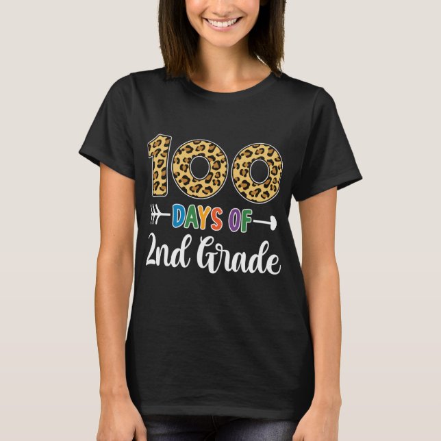 T-shirt 100 Jours D'Enseignant De 2E Année Étudiant 100e J (Devant)