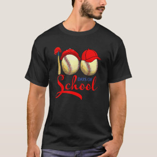 T-shirt 100 Jours D'Enseignant De Baseball Scolaire Enfant