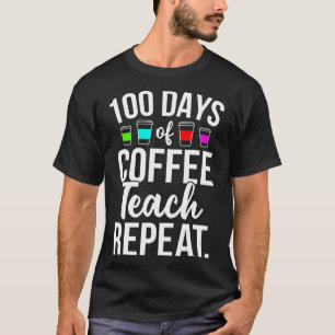 T-shirt 100 Jours D'Enseignants D'Amoureux Du Café À L'Éco
