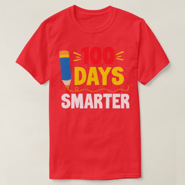 T-shirt 100 jours Enseignant intelligent ou étudiant 100e  (Design devant)