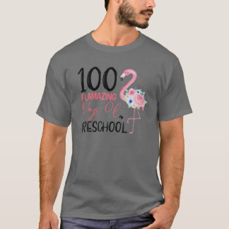 T-shirt 100 Jours Flamazing De Flamant rose Préscolaire Cu