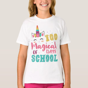 T-shirt 100 Jours Magiques De L'École Cute Unicorn Amateur