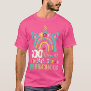 T-shirt 100 Jours Magiques De Préscolaire 100E Jour Arc-en