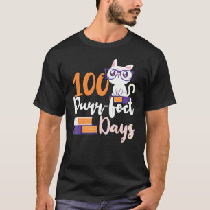 T-shirt 100 jours parfaits pour les filles Chat 100e jour