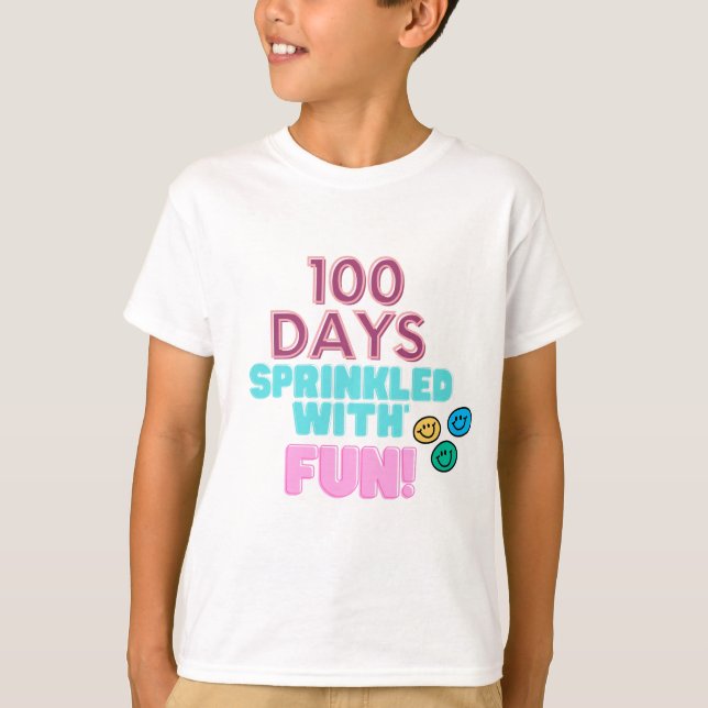 T-shirt 100 Jours parsemés de plaisir! Conception pour 100 (Devant)