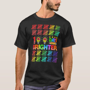 T-shirt 100 Jours Plus Radieux Enseignant Enfants Heureux 