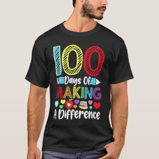 T-shirt 100 jours pour faire une différence École maternel