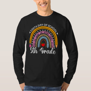 T-shirt 100 jours Rainbow Teacher 5e année Teachers Day Le