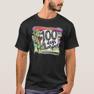 T-shirt 100 Jours Sharper Cactus Enseignant Joyeux 100ème