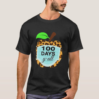 T-shirt 100 Jours Y'all Leopard Apple Mask 100E Jour De Sc