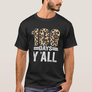 T-shirt 100 Jours Y'all Leopard Étudiant enseignant 100E J