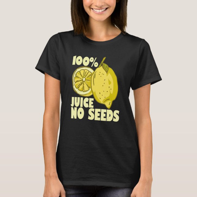 T-shirt 100 Jus Aucune Graine Vasectomie Homme Citron (Devant)