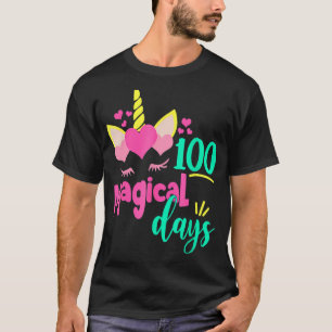 T-shirt 100 Magical Days 100th Day Of School Girl Unicorn