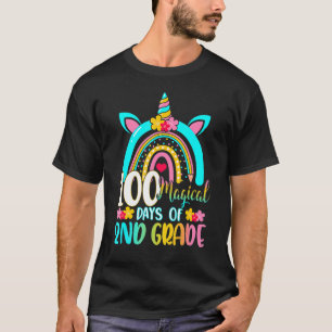 T-shirt 100 Magical Days Of Learning 2nd Grade Unicorn Rai