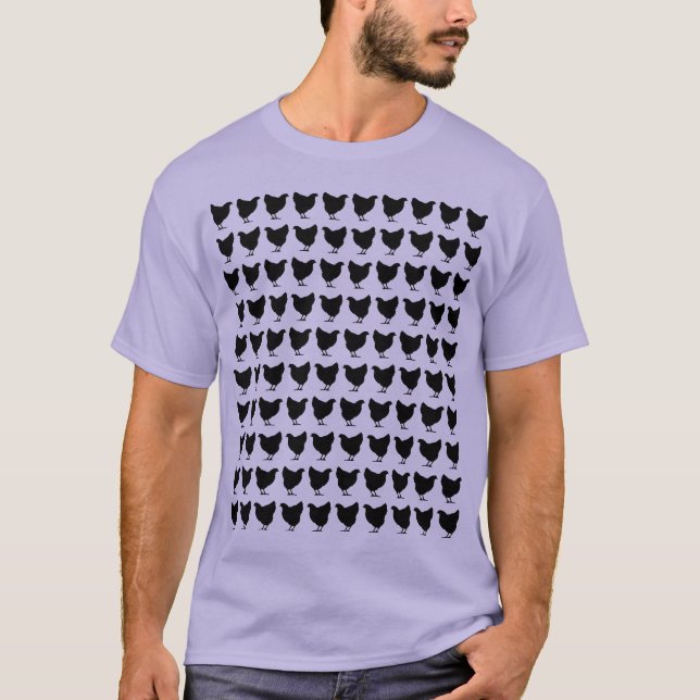 T-shirt 100 poulets - Noir (Devant)