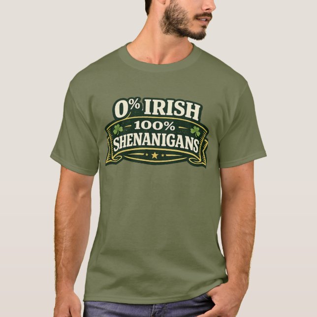 T-shirt 100% Shenanigans - St Patrick's Day (Devant)